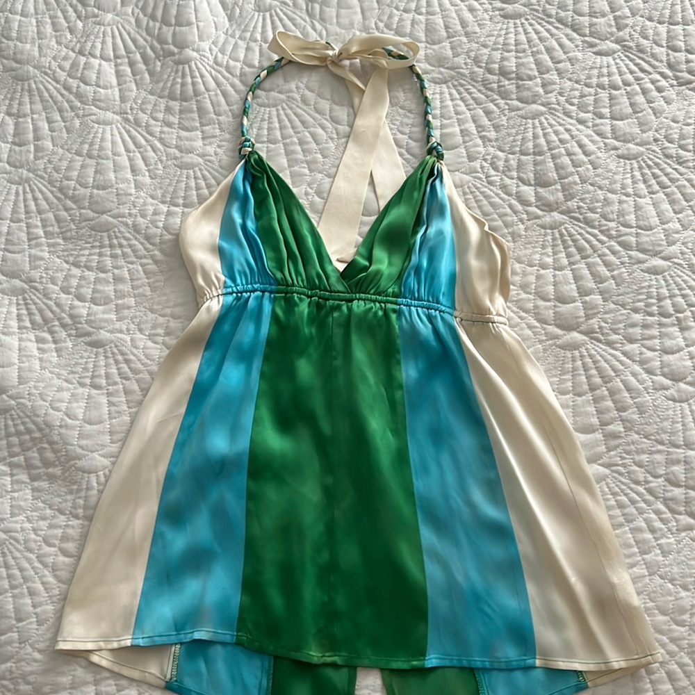 Sexy 100% Silk halter top Vintage Bebe